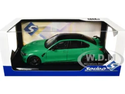 2024 BMW M3 Competition Signal Green with Carbon Top 1/18 Diecast Model Car by Solido
