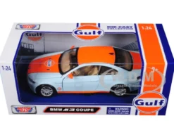 BMW M3 Coupe Gulf Light Blue Orange Stripe 1/24 Diecast Model Car Motormax 79644