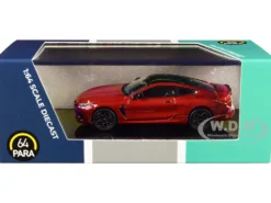 BMW M8 Coupe Motegi Red Metallic Black Top 1/64 Diecast Model Car Paragon Models PA-55211