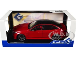2025 BMW M5 Fire Red with Black Top 1/18 Diecast Model Car by Solido