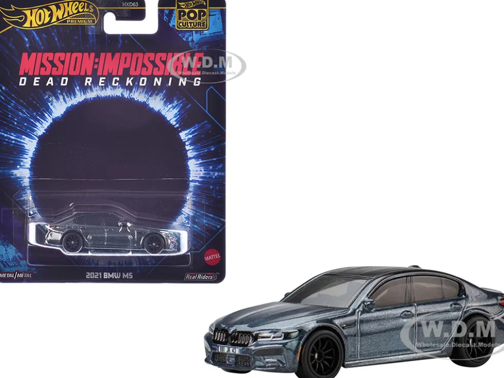 2021 BMW M5 Gray Metallic with Black Top "Mission: Impossible – Dead Reckoning" (2023) Movie "Pop Culture" Series Diecast Model Car by Hot Wheels