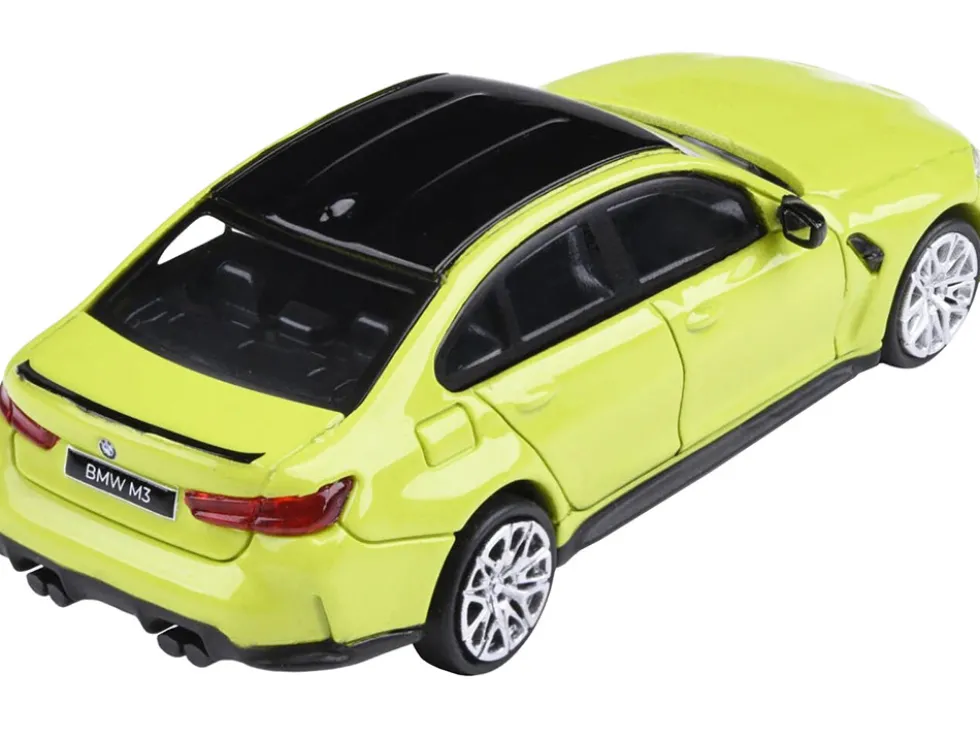 BMW M3 G80 Sao Paulo Yellow Black Top 1/64 Diecast Model Car Paragon Models PA-55204