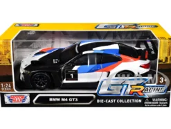 BMW M4 GT3 #1 White with Black, Blue and Red Graphics 