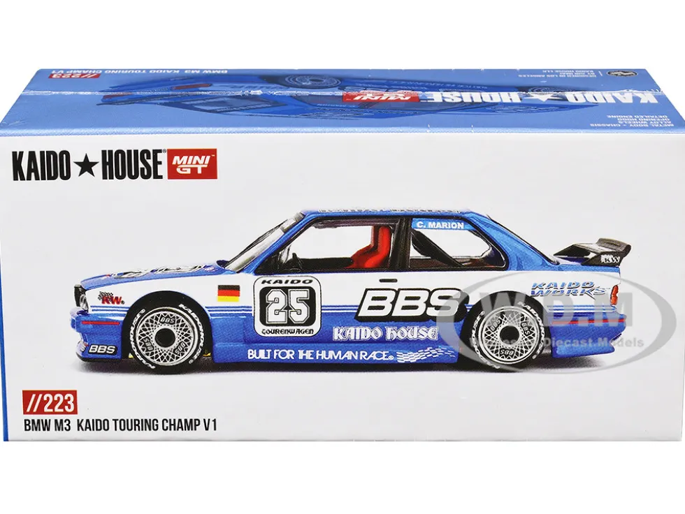 BMW M3 "Kaido Touring Champ V1" #25 Blue with White Stripes (Designed by Jun Imai) "Kaido House" Special 1/64 Diecast Model Car by Mini GT