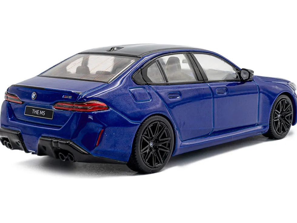 2024 BMW M5 Sedan Marina Bay Blue Metallic with Black Top 1/43 Diecast Model Car by Solido