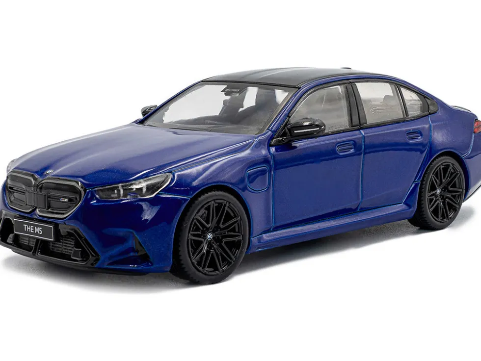 2024 BMW M5 Sedan Marina Bay Blue Metallic with Black Top 1/43 Diecast Model Car by Solido