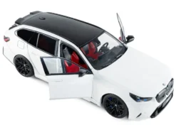2025 BMW M5 Touring Alpine White with Black Top 1/18 Diecast Model Car by Solido