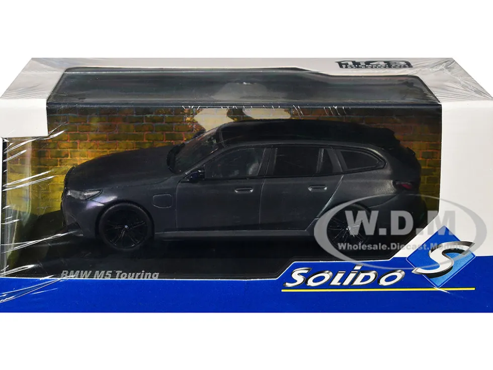 2024 BMW M5 Touring Frozen Deep Gray Metallic with Black Top 1/43 Diecast Model Car by Solido