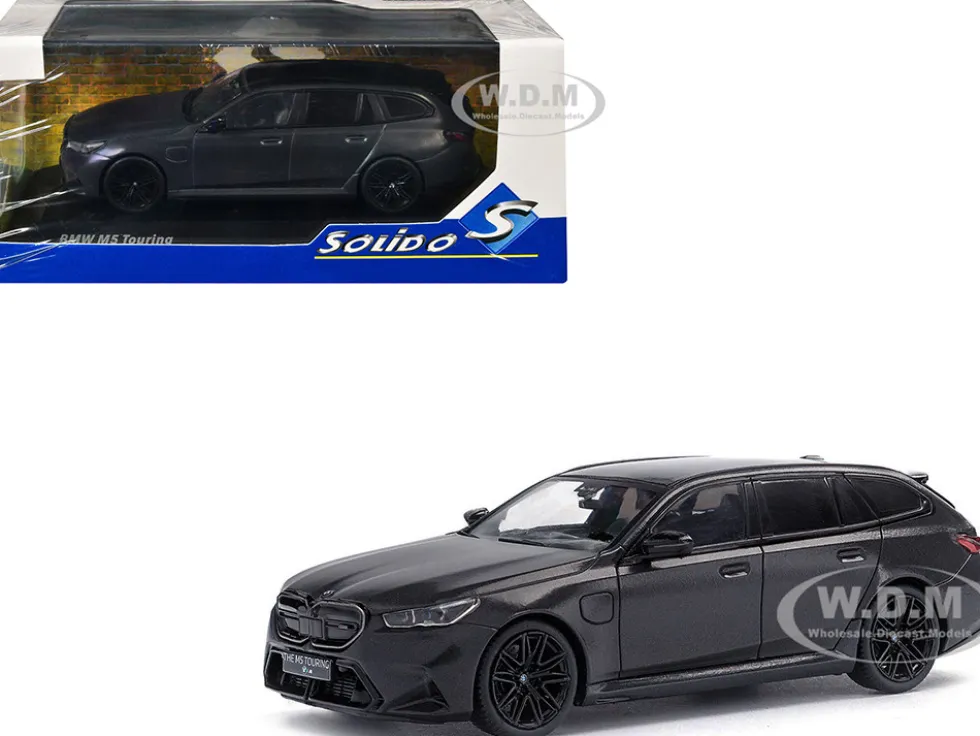 2024 BMW M5 Touring Frozen Deep Gray Metallic with Black Top 1/43 Diecast Model Car by Solido