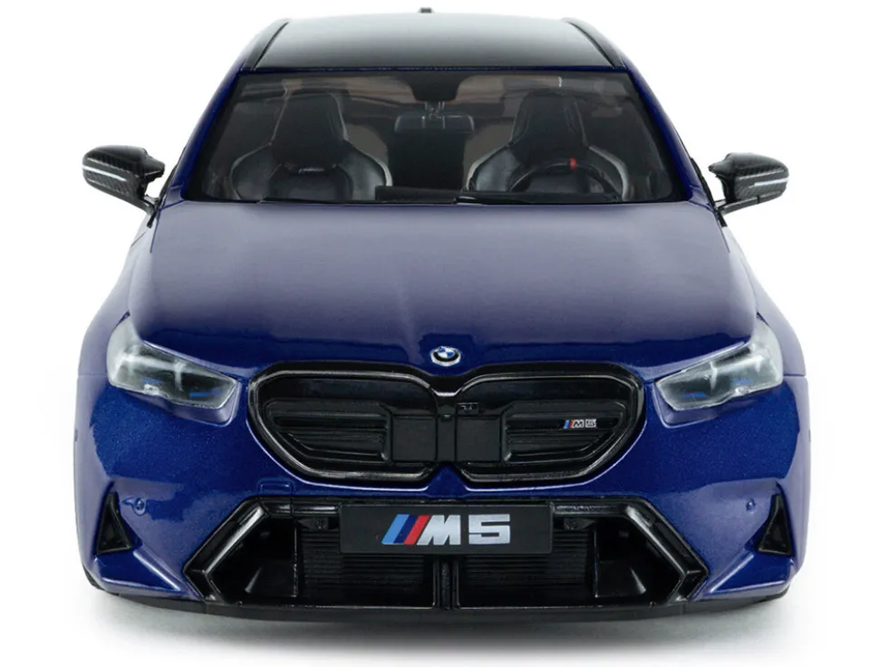 2025 BMW M5 Touring Marina Bay Blue Metallic with Black Top 1/18 Diecast Model Car by Solido