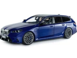 2025 BMW M5 Touring Marina Bay Blue Metallic with Black Top 1/18 Diecast Model Car by Solido
