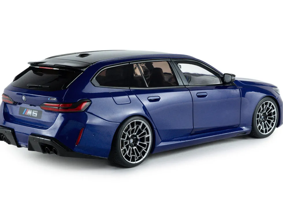 2025 BMW M5 Touring Marina Bay Blue Metallic with Black Top 1/18 Diecast Model Car by Solido