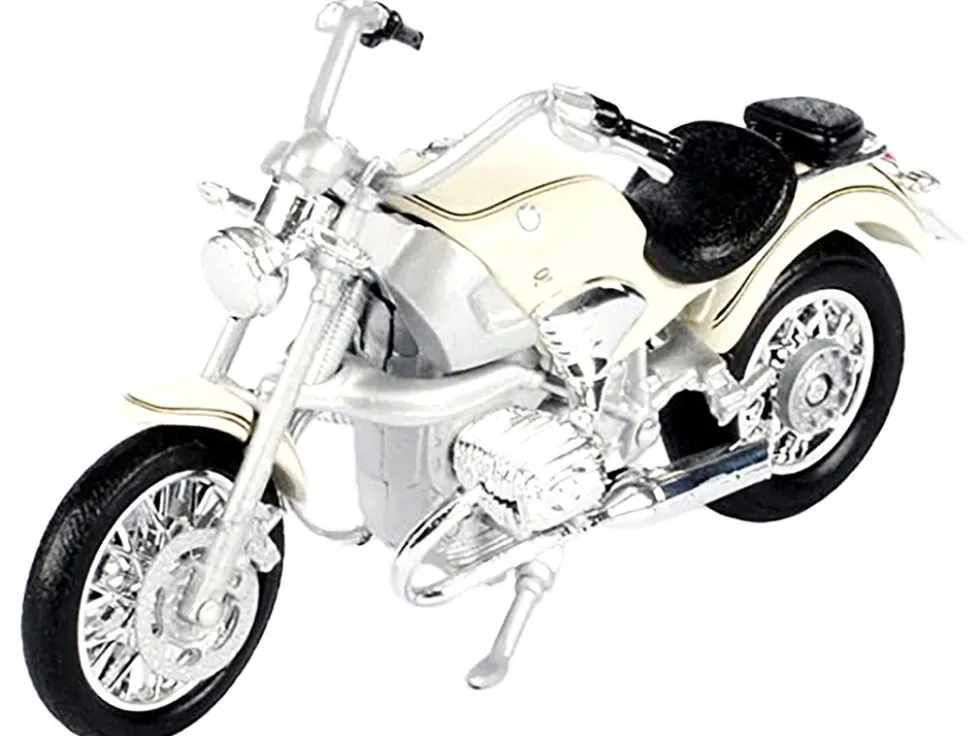 BMW R 1200 C Motorcycle Cream James Bond 007 Tomorrow Never Dies 1997 Movie James Bond Collection Series 1/18 Diecast Model Car Motormax 79845