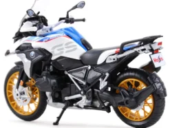 BMW R1250 GS White Blue Red Stripes 1/12 Diecast Motorcycle Model Maisto 31101-20100