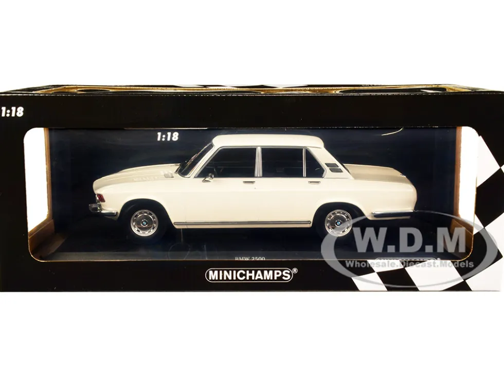 1968 BMW 2500 White Limited Edition 504 pieces Worldwide 1/18 Diecast Model Car Minichamps 155029202