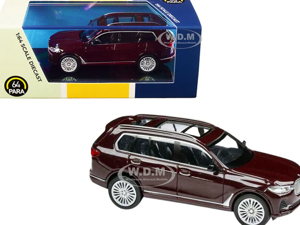 BMW X7 Ametrine Red Metallic 1/64 Diecast Model Car Paragon Models PA-55194