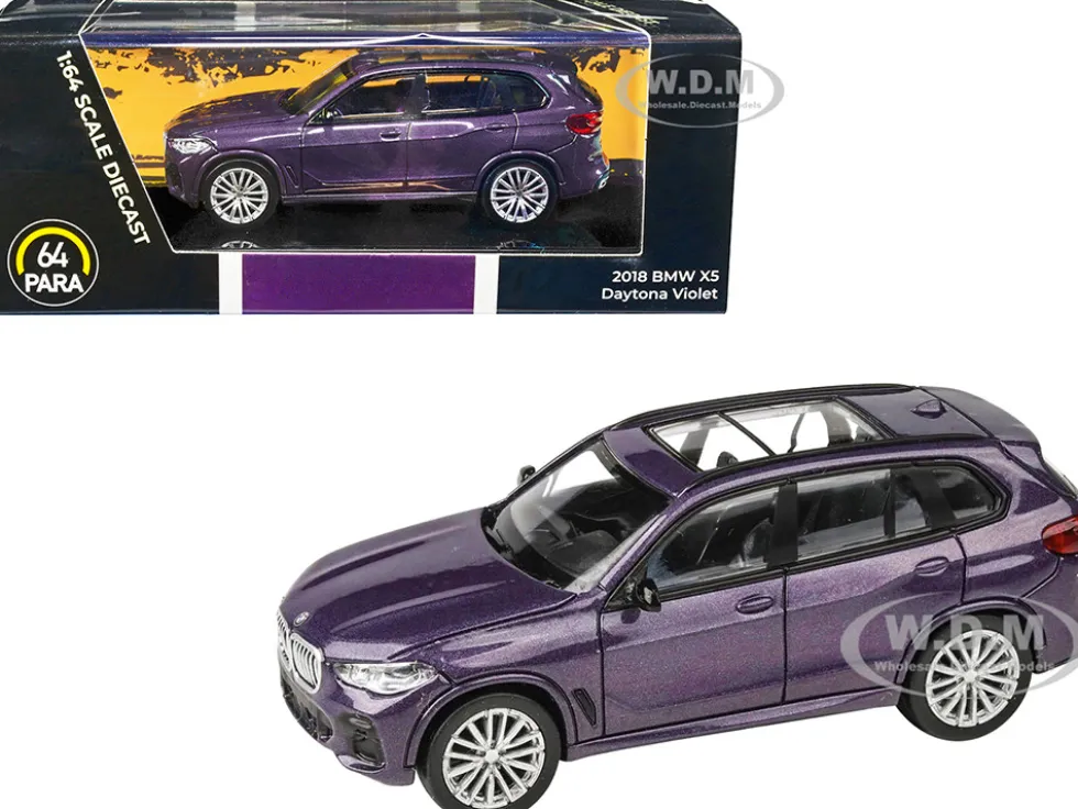 2018 BMW X5 Daytona Violet Metallic Sunroof 1/64 Diecast Model Car Paragon Models PA-55190