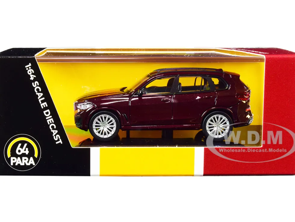 BMW X5 G05 with Sunroof Ametrine Red Metallic 1/64 Diecast Model Car Paragon Models PA-55184