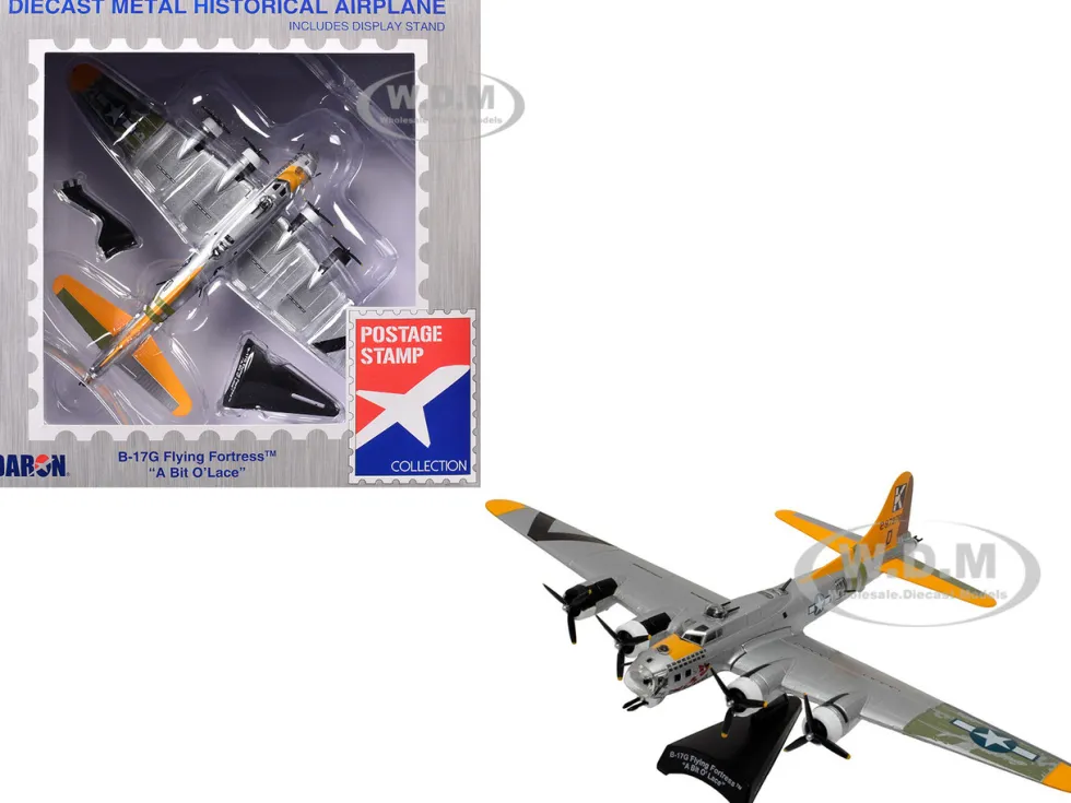 Boeing B-17G Flying Fortress Bomber Aircraft "A Bit o’ Lace" United States Air Corps 1/155 Diecast Model Airplane by Postage Stamp