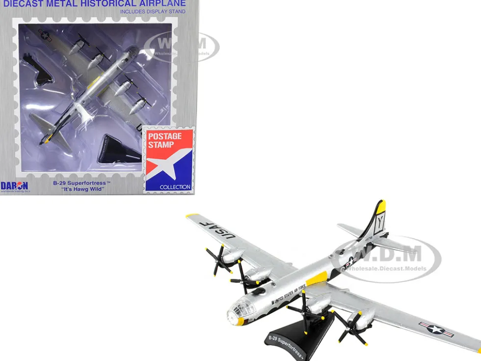Boeing B 29 Superfortress Aircraft It s Hawg Wild United States Army Air Force 1/200 Diecast Model Airplane Postage Stamp PS5388-7