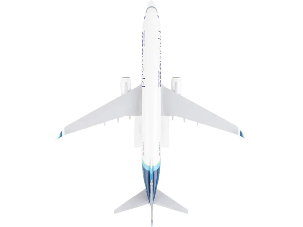 Boeing 737-900 Commercial Aircraft "Alaska Airlines - One World" (N487AS) White with Blue Tail (Snap-Fit) 1/130 Plastic Model by Skymarks