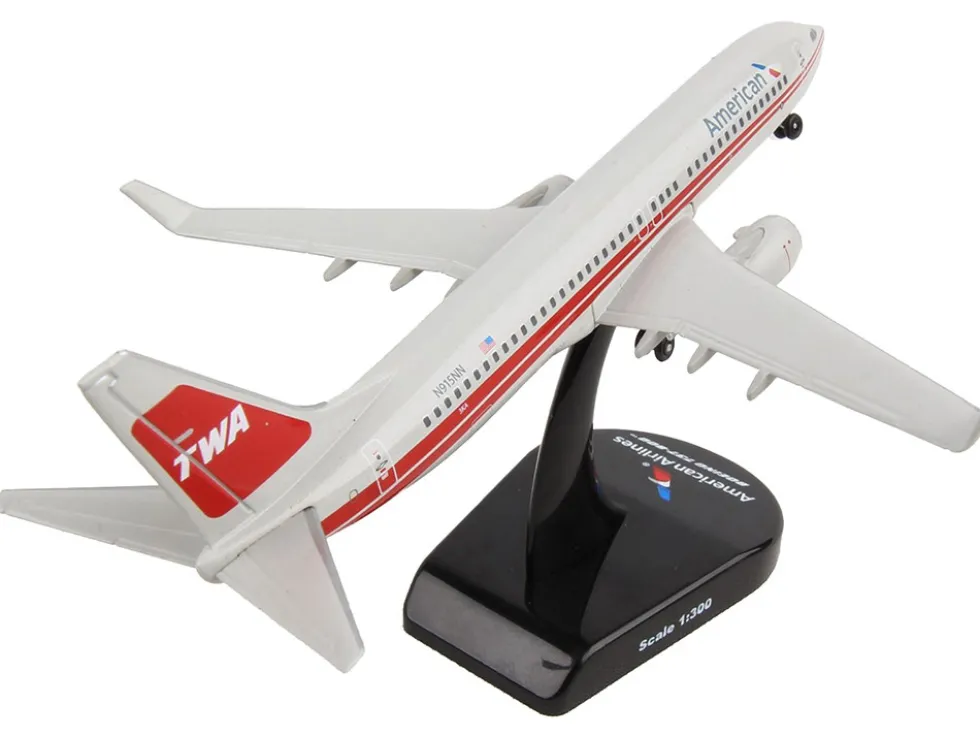 Boeing 737 800 Commercial Aircraft American Airlines TWA Heritage N915NN 1/300 Diecast Model Airplane Postage Stamp PS5815-6