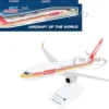 Boeing 737-800 Commercial Aircraft "Copa Airlines" (HP-7371CMP) White with Red and Yellow Stripes (Snap-Fit) 1/130 Plastic Model by Skymarks