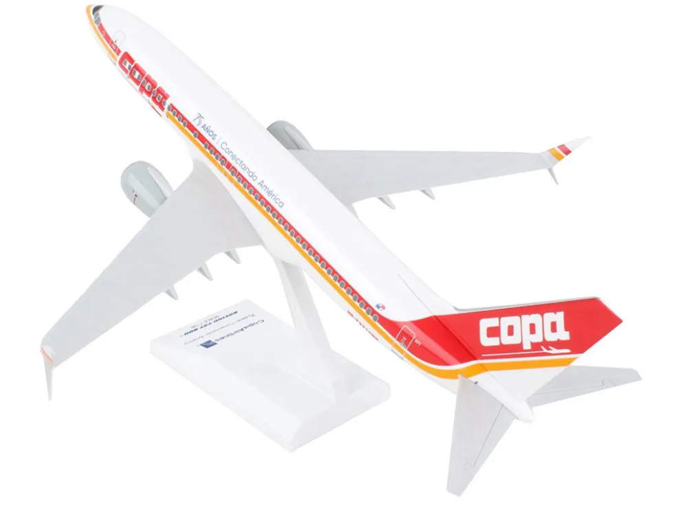 Boeing 737-800 Commercial Aircraft "Copa Airlines" (HP-7371CMP) White with Red and Yellow Stripes (Snap-Fit) 1/130 Plastic Model by Skymarks