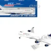 Boeing 747-400 Commercial Aircraft "Delta Air Lines" (N661US) White with Red and Blue Tail (Snap-Fit) 1/200 Plastic Model by Skymarks