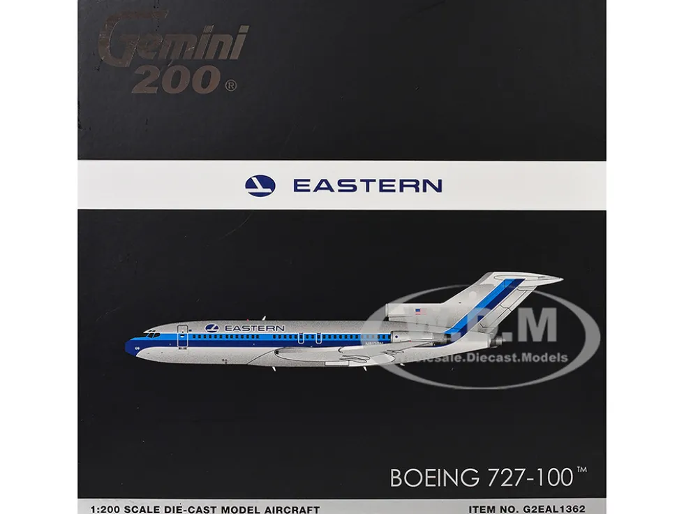 Boeing 727-100 Commercial Aircraft "Eastern Air Lines" (N8120N) Silver with Blue Stripes "Gemini 200" Series 1/200 Diecast Model Airplane by GeminiJets