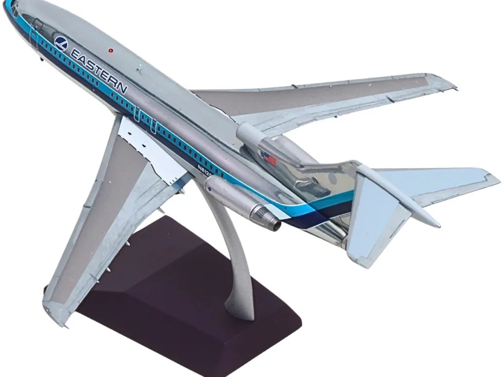 Boeing 727-100 Commercial Aircraft "Eastern Air Lines" (N8120N) Silver with Blue Stripes "Gemini 200" Series 1/200 Diecast Model Airplane by GeminiJets