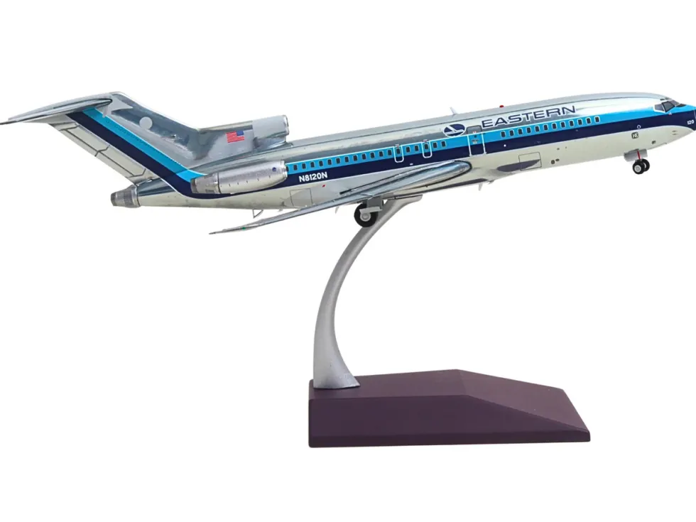 Boeing 727-100 Commercial Aircraft "Eastern Air Lines" (N8120N) Silver with Blue Stripes "Gemini 200" Series 1/200 Diecast Model Airplane by GeminiJets
