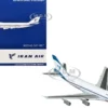 Boeing 747-100 Commercial Aircraft "Iran Air" (EP-IAM) White with Blue Stripes 1/400 Diecast Model Airplane by GeminiJets