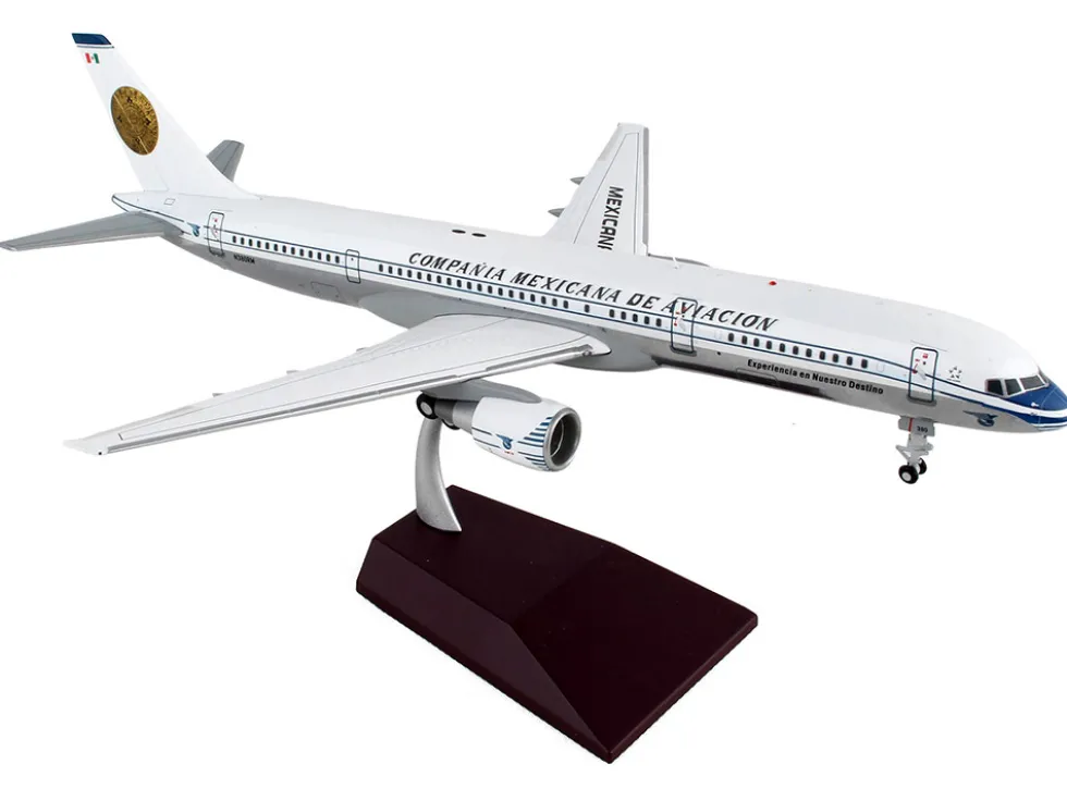 Boeing 757-200 Commercial Aircraft "Mexicana Retro Livery" (N380RM) White with Tail Graphics "Gemini 200" Series 1/200 Diecast Model Airplane by GeminiJets