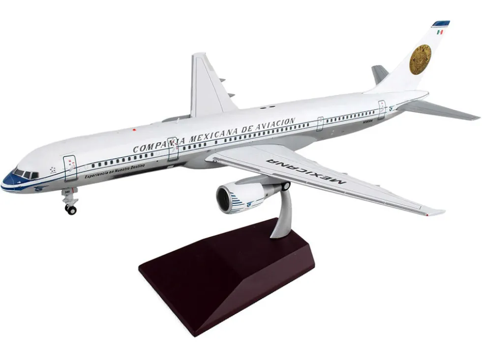 Boeing 757-200 Commercial Aircraft "Mexicana Retro Livery" (N380RM) White with Tail Graphics "Gemini 200" Series 1/200 Diecast Model Airplane by GeminiJets