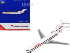 Boeing 727 200 Commercial Aircraft Trump Shuttle White with Red Stripes 1/400 Diecast Model Airplane GeminiJets GJ2176
