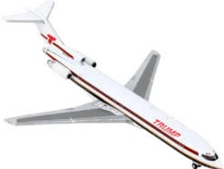 Boeing 727 200 Commercial Aircraft Trump Shuttle White with Red Stripes 1/400 Diecast Model Airplane GeminiJets GJ2176