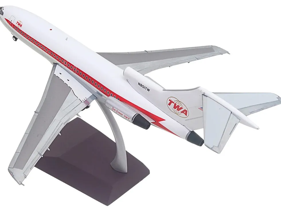 Boeing 727-100 Commercial Aircraft "Trans World Airlines (TWA)" (N851TW) White with Red Stripes "Gemini 200" Series 1/200 Diecast Model Airplane by GeminiJets