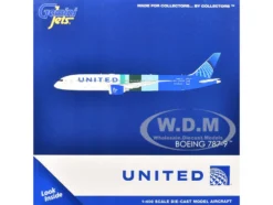 Boeing 787-9 Commercial Aircraft "United Airlines - The Future is SAF" (N24988) White and Blue with Stripes 1/400 Diecast Model Airplane by GeminiJets