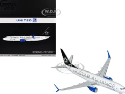 Boeing 737-800 Commercial Aircraft "United Airlines Star Alliance" (N76516) White with Black Tail "Gemini 200" Series 1/200 Diecast Model Airplane by GeminiJets
