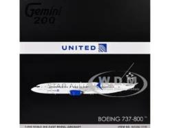 Boeing 737-800 Commercial Aircraft "United Airlines Star Alliance" (N76516) White with Black Tail "Gemini 200" Series 1/200 Diecast Model Airplane by GeminiJets