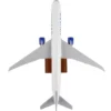 Boeing 777-300 Commercial Aircraft "United Airlines" (N2749U) White with Blue Tail with Wood Stand (2019 Livery) (Snap-Fit) 1/200 Plastic Model by Skymarks