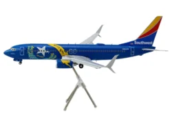 Boeing 737-800 Commercial Aircraft with Flaps Down "Southwest Airlines - Nevada One" (N8646B) Blue with Tail Stripes "Gemini 200" Series 1/200 Diecast Model Airplane by GeminiJets