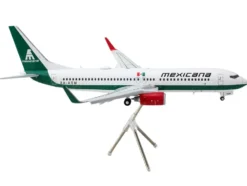 Boeing 737-800 Commercial Aircraft with Flaps Down "Mexicana" (XA-ASM) White with Green Stripes "Gemini 200" Series 1/200 Diecast Model Airplane by GeminiJets