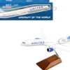 Boeing 787-10 Dreamliner Commercial Aircraft "United Airlines" (N12010) White with Blue Tail and Wood Stand (Snap-Fit) 1/200 Plastic Model by Skymarks