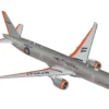 Boeing 777-300ER Commercial Aircraft "American Airlines - Flagship DFW" (N735AT) Silver with Orange Stripes 1/400 Diecast Model Airplane by GeminiJets