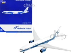 Boeing 777F Commercial Aircraft AirBridgeCargo White with Blue Stripes 1/400 Diecast Model Airplane GeminiJets GJ1949