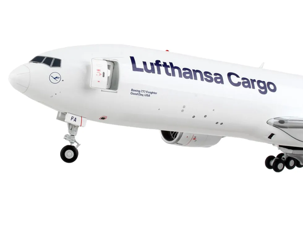 Boeing 777F Commercial Aircraft Lufthansa Cargo White with Blue Tail Gemini 200 Interactive Series 1/200 Diecast Model Airplane GeminiJets G2DLH1144