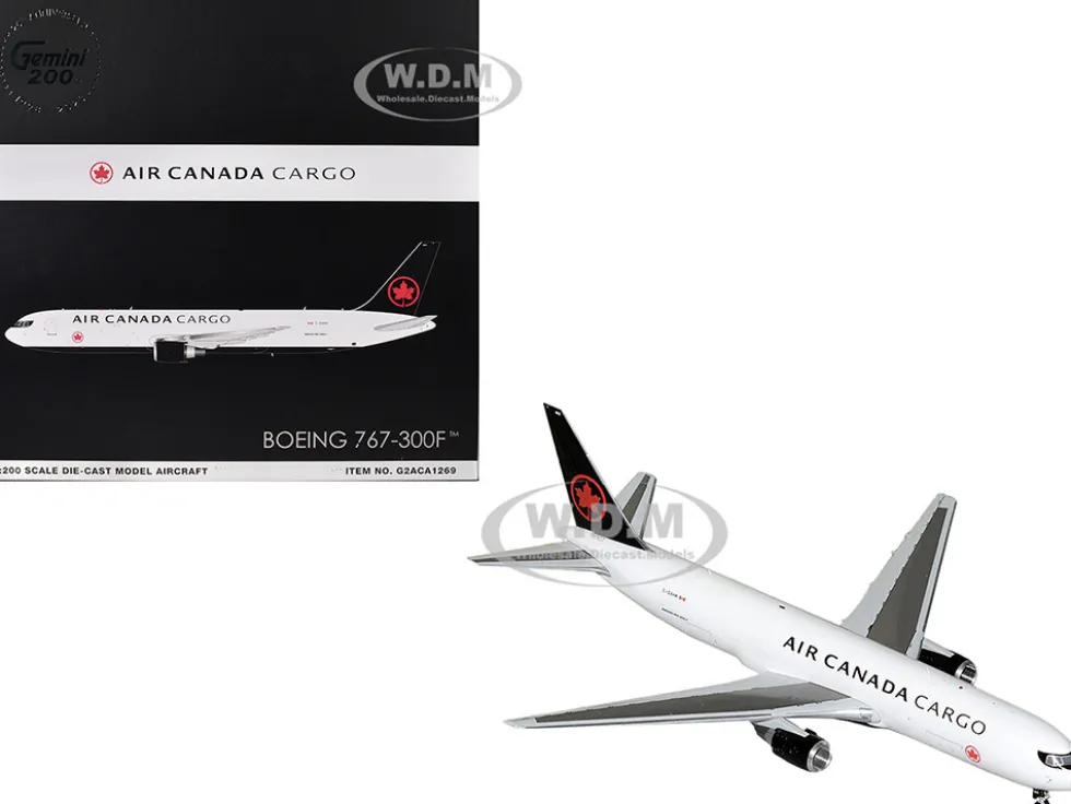Boeing 767-300F Commercial Aircraft "Air Canada Cargo" (C-GXHM) White with Black Tail "Gemini 200" Series 1/200 Diecast Model Airplane by GeminiJets
