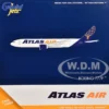 Boeing 777-200LR Commercial Aircraft "Atlas Air" (N703GT) White with Blue Tail 1/400 Diecast Model Airplane by GeminiJets